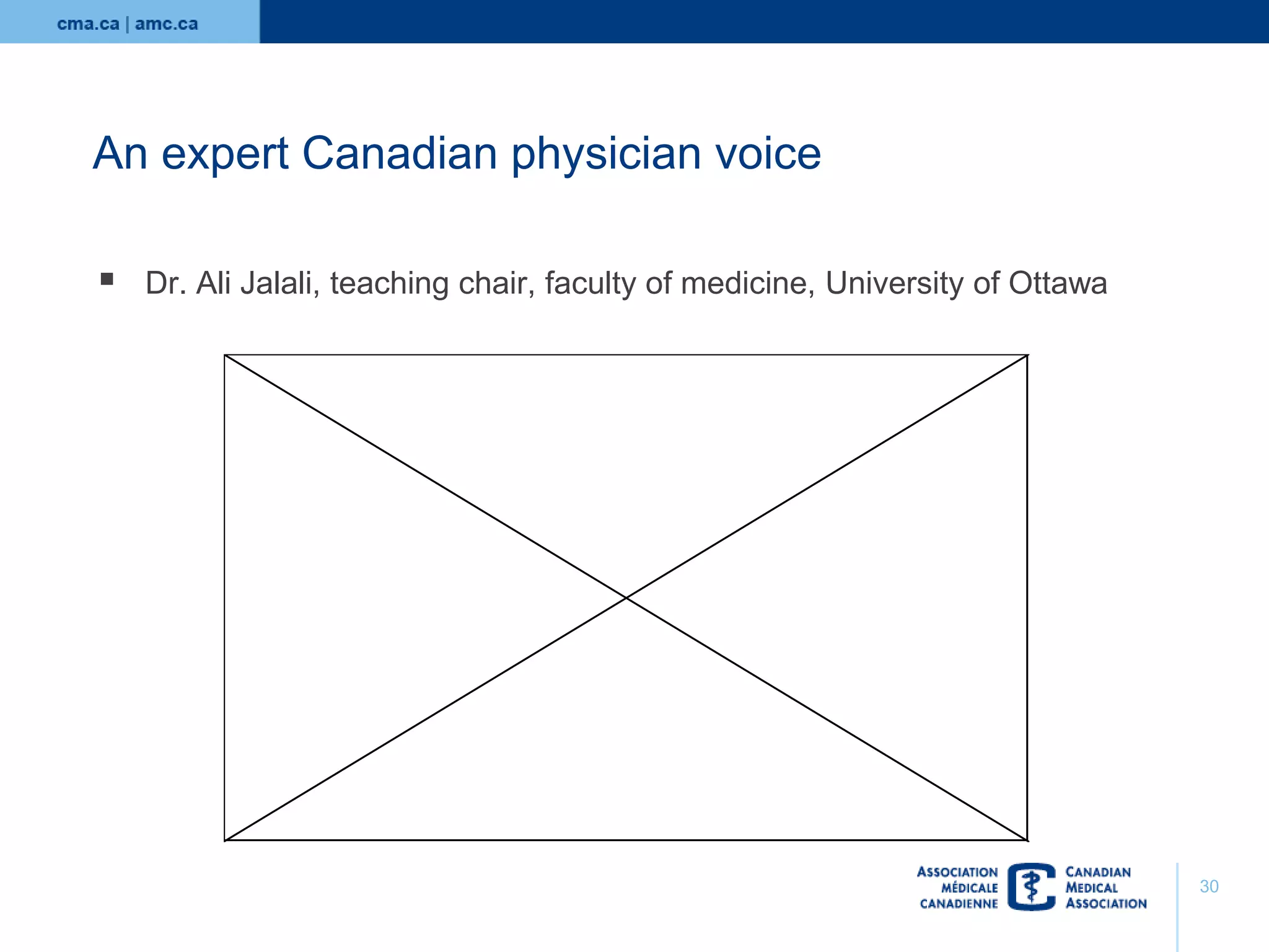 An expert Canadian physician voice


Dr. Ali Jalali, teaching chair, faculty of medicine, University of Ottawa

30

 