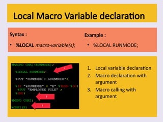Macro Claim Examples SAS Macros for beginners with basics . | PPTX
