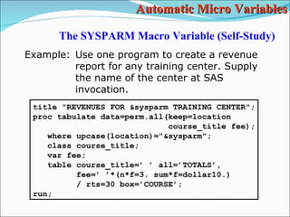 SAS Macros part 2 | PPT