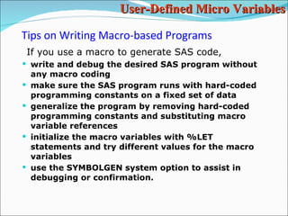 SAS Macros part 2 | PPT