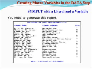 SAS Macros part 3 | PPT