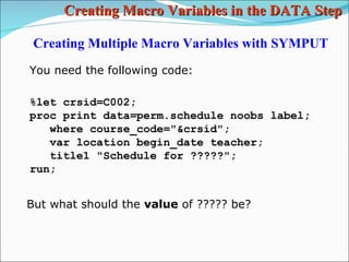 SAS Macros part 3 | PPT