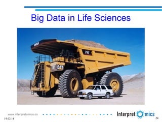 24
Big Data in Life Sciences
19.02.14
 