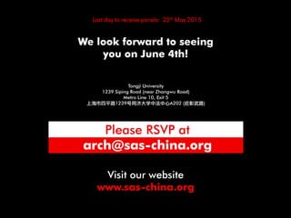 Last day to receive panels: 25th May 2015
 