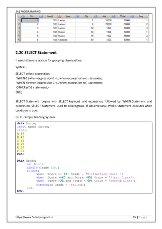 Sas Comment Syntax SAS Programming Notes | DOCX