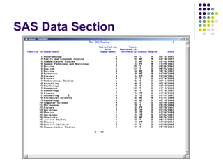 SAS Data Section
 