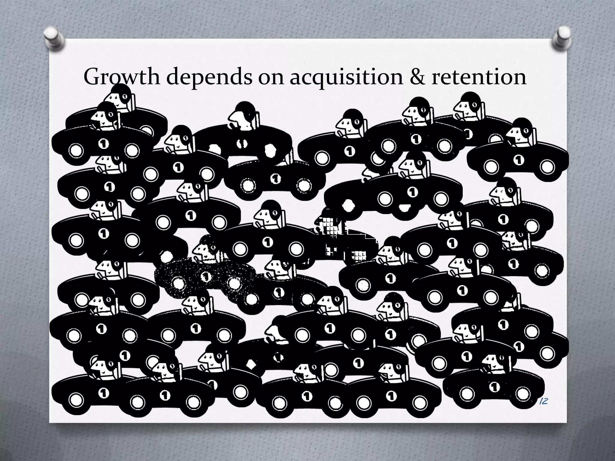 Growth depends on acquisition & retention




                                            12
 