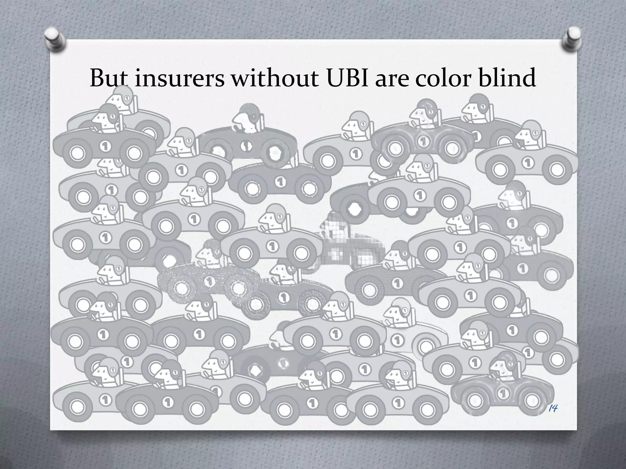 But insurers without UBI are color blind




                                           14
 