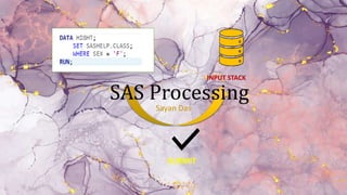 SUBMIT
INPUT STACK
SAS Processing
Sayan Das
 