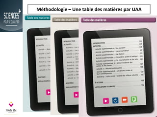 Méthodologie – Une table des matières par UAA
14
 