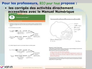 • les corrigés des activités directement
accessibles avec le Manuel Numérique
Pour les professeurs, BIO pour tous propose :
 