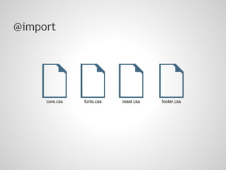 @import




     core.css   fonts.css   reset.css   footer.css
 