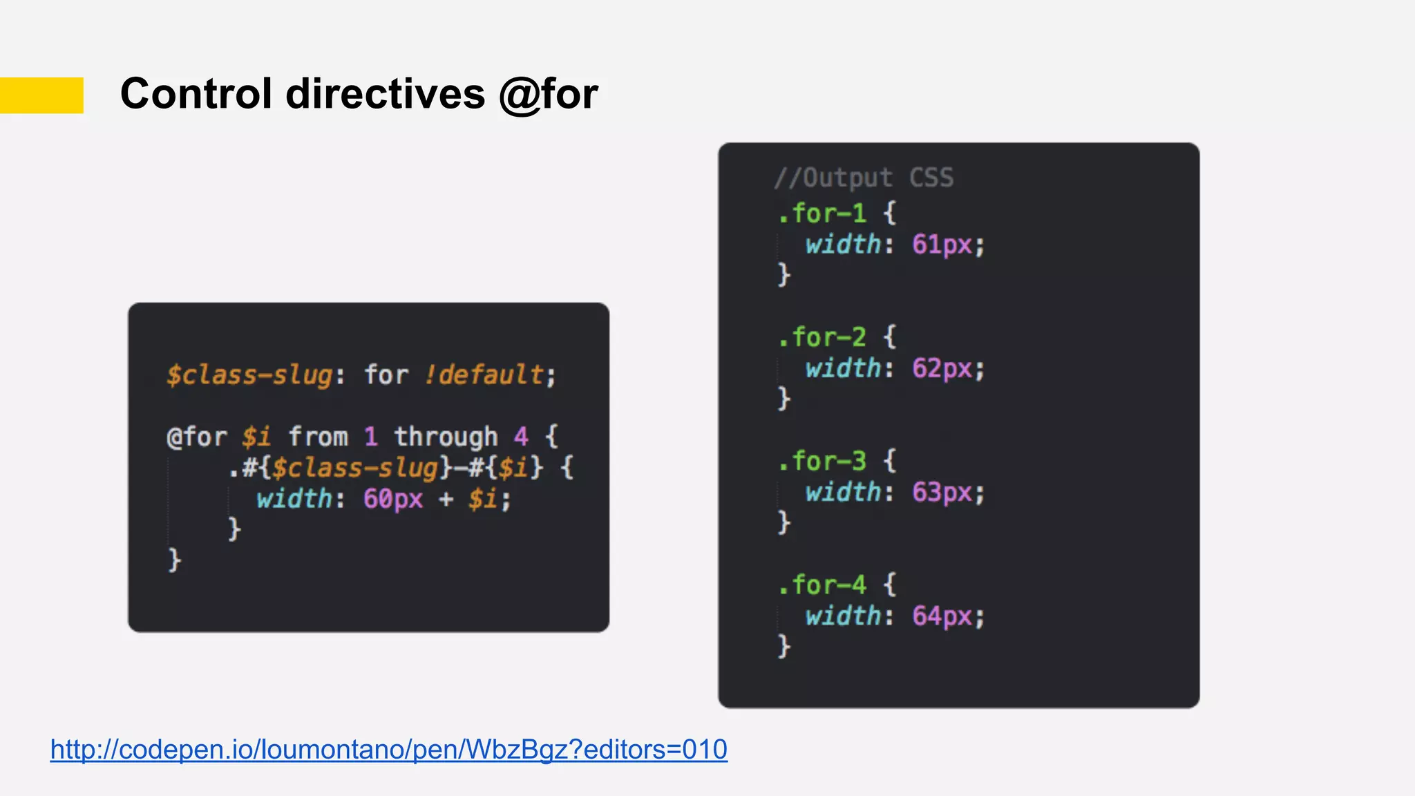 Control directives @for
http://codepen.io/loumontano/pen/WbzBgz?editors=010
 