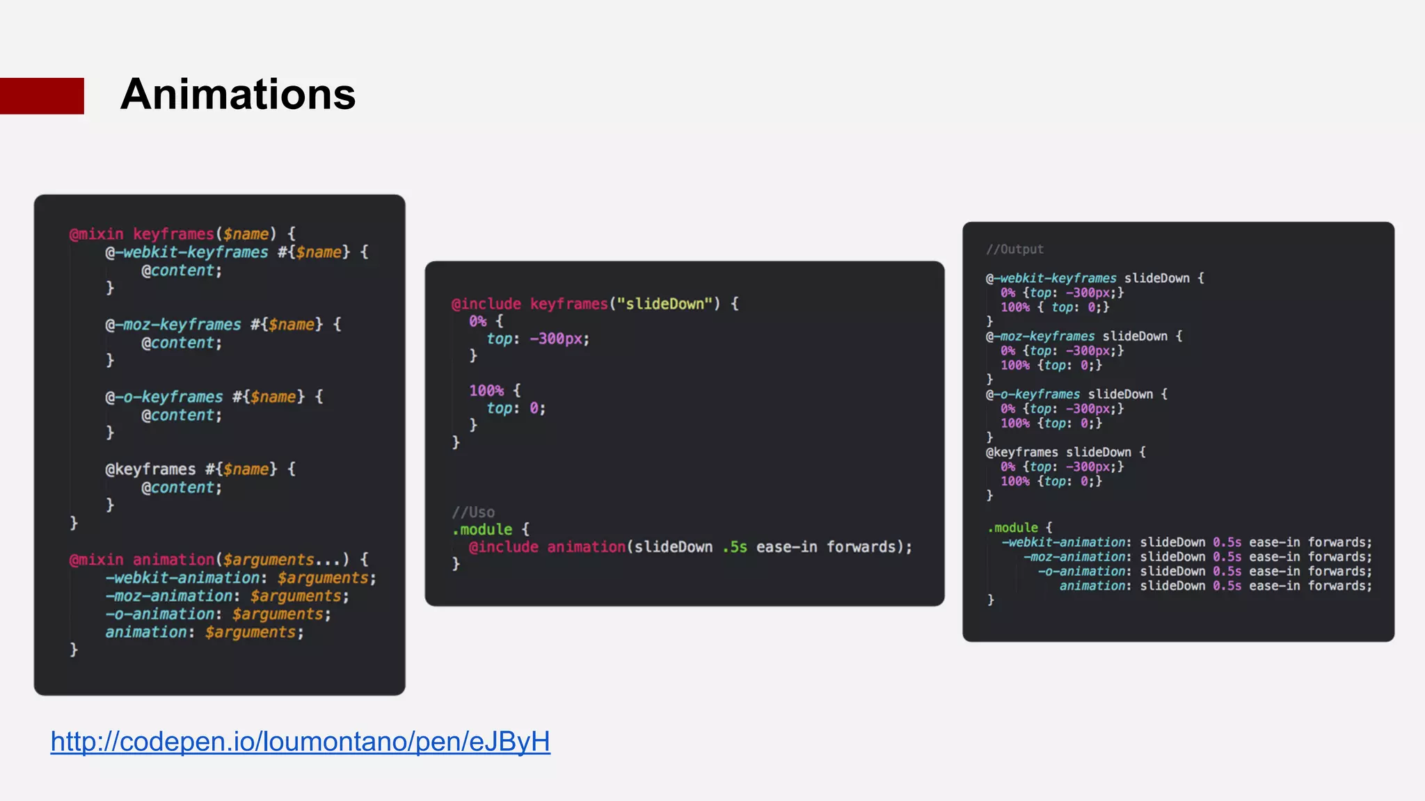 Animations
http://codepen.io/loumontano/pen/eJByH
 