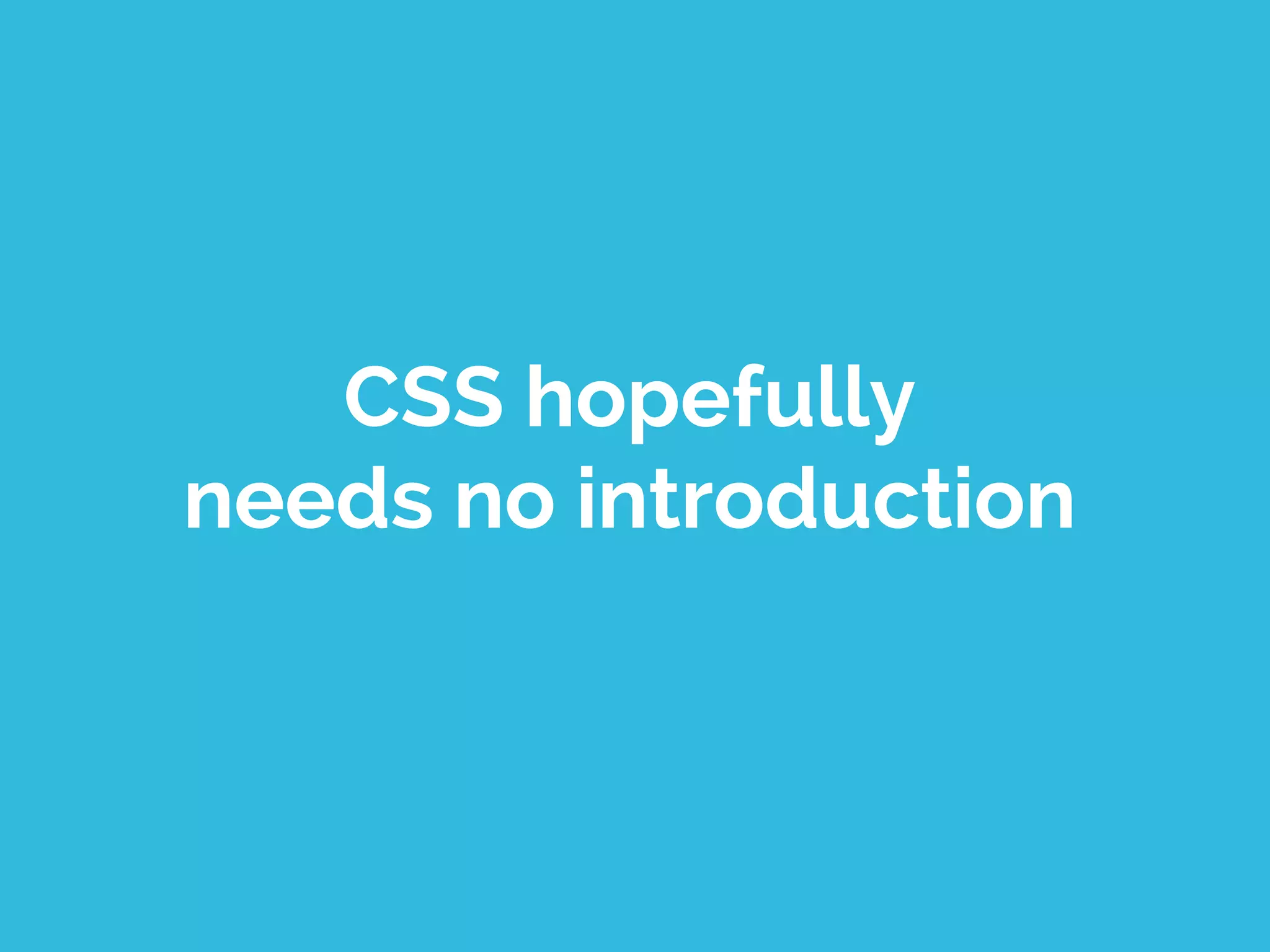 CSS hopefully
needs no introduction
 