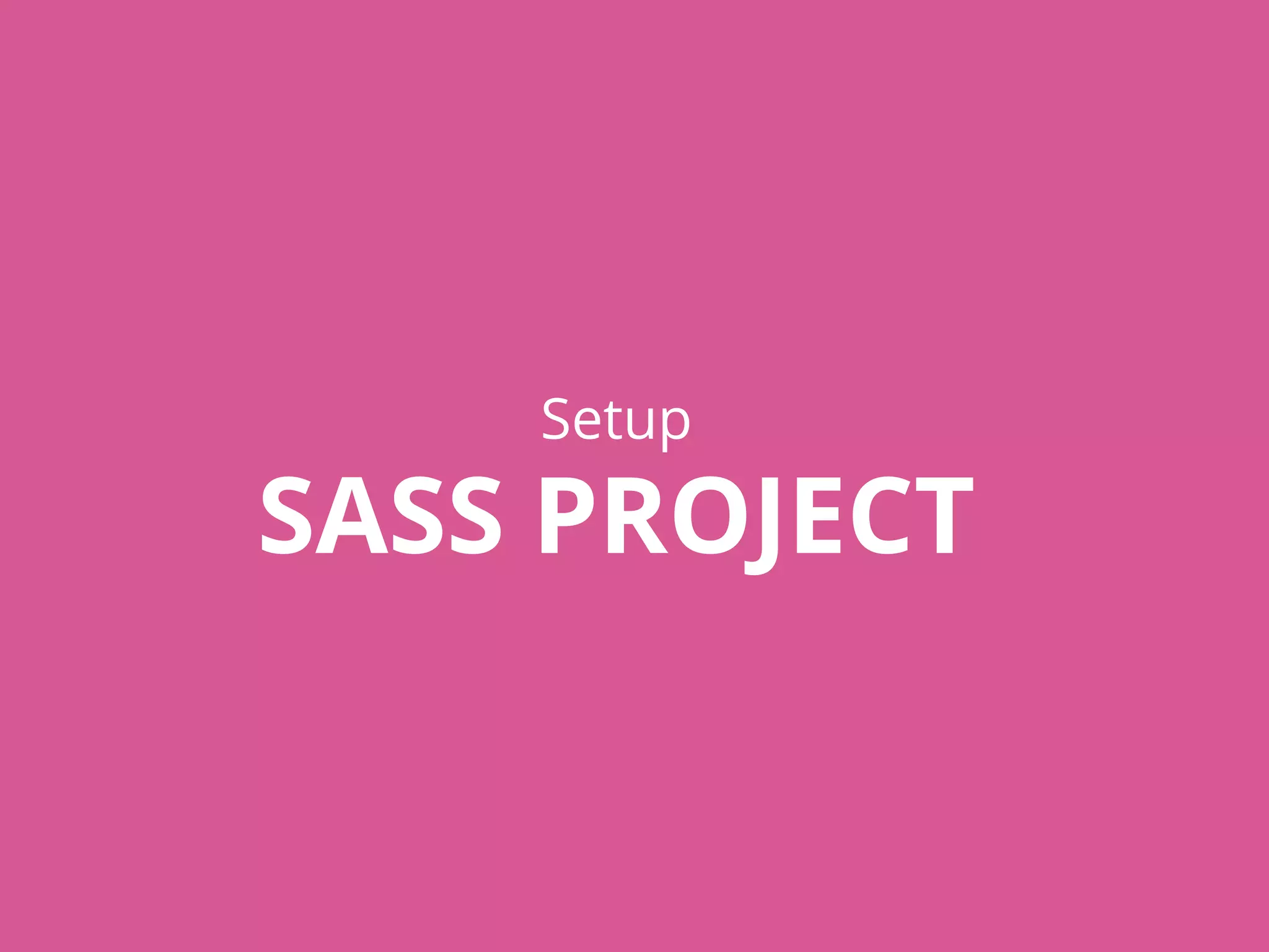 Setup
SASS PROJECT
 