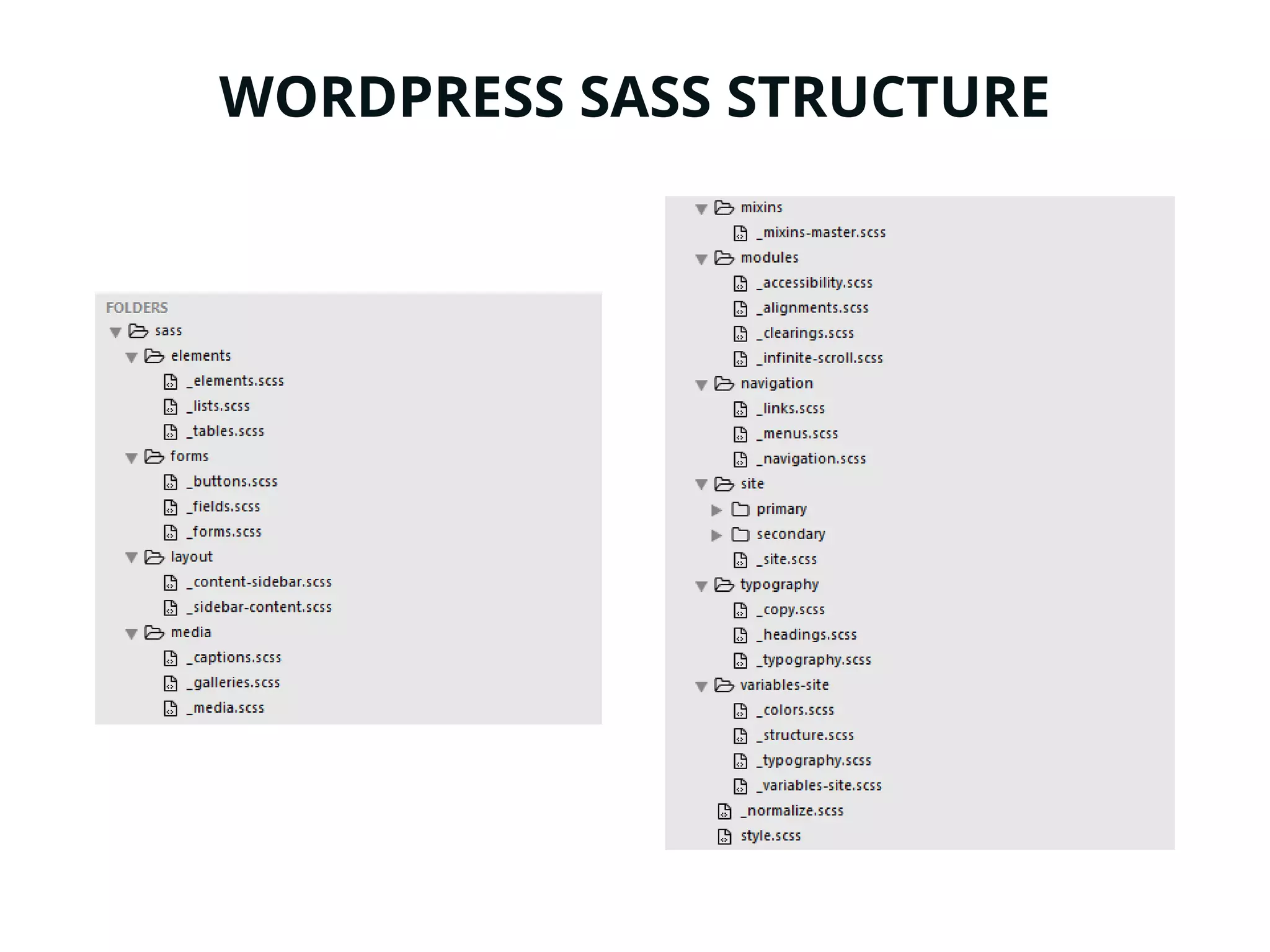WORDPRESS SASS STRUCTURE
 