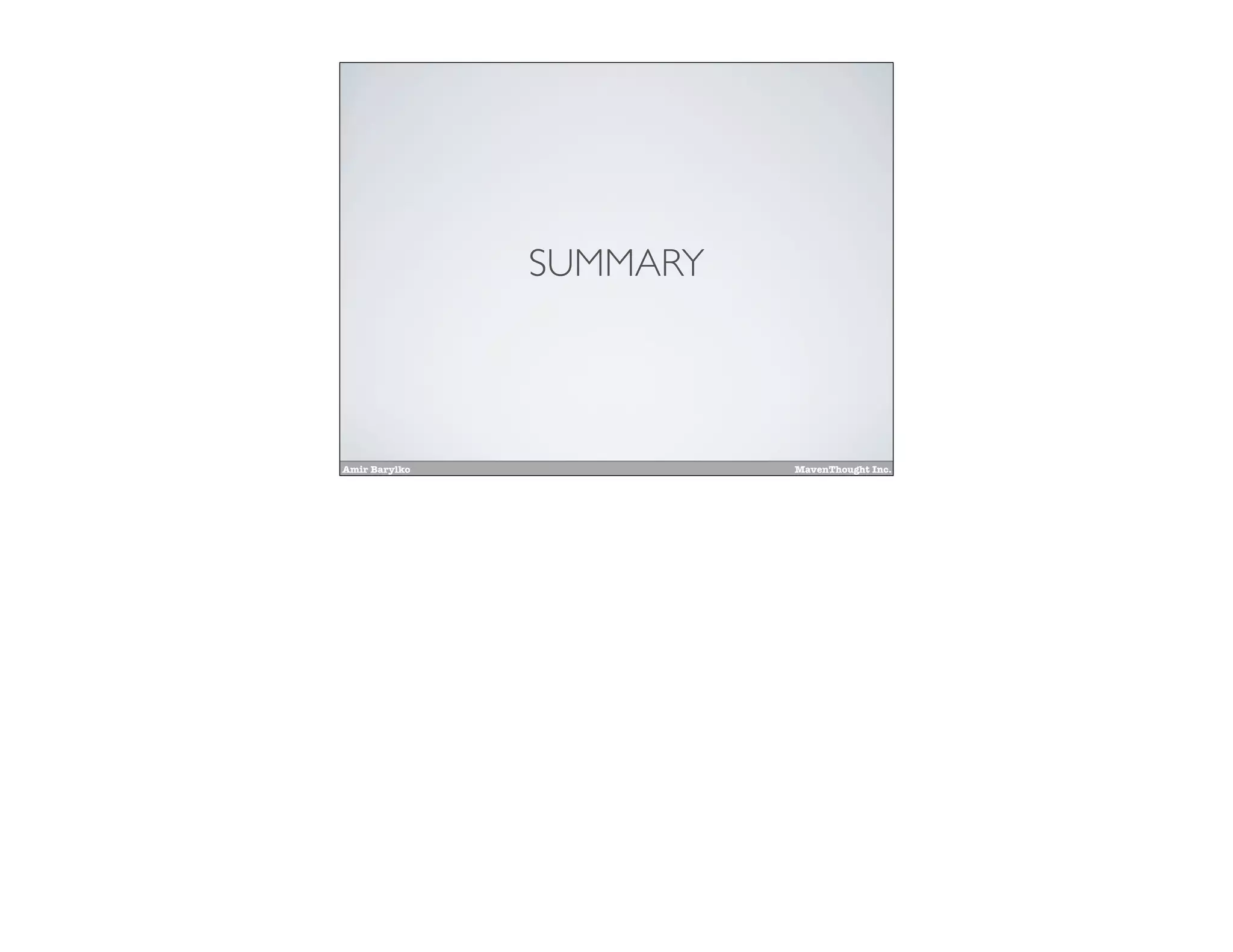 Amir Barylko MavenThought Inc.
SUMMARY
 
