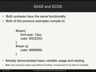 Introduction to SASS | PPTX