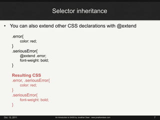 Introduction to SASS | PPTX