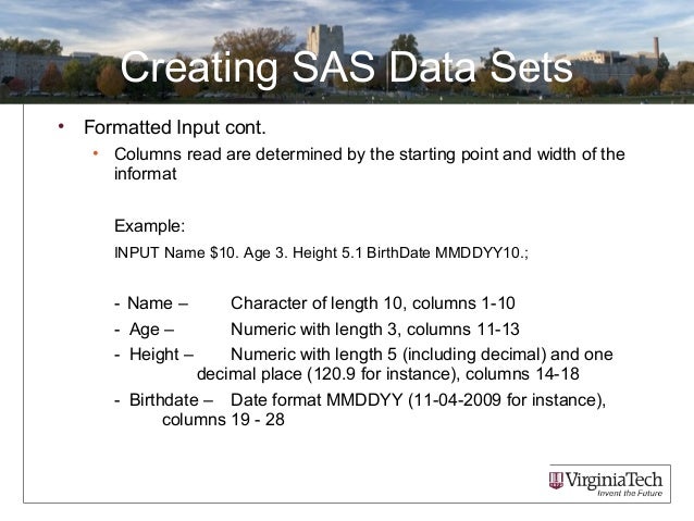 sas short course_presentation_11 4 09 format vs informat sas