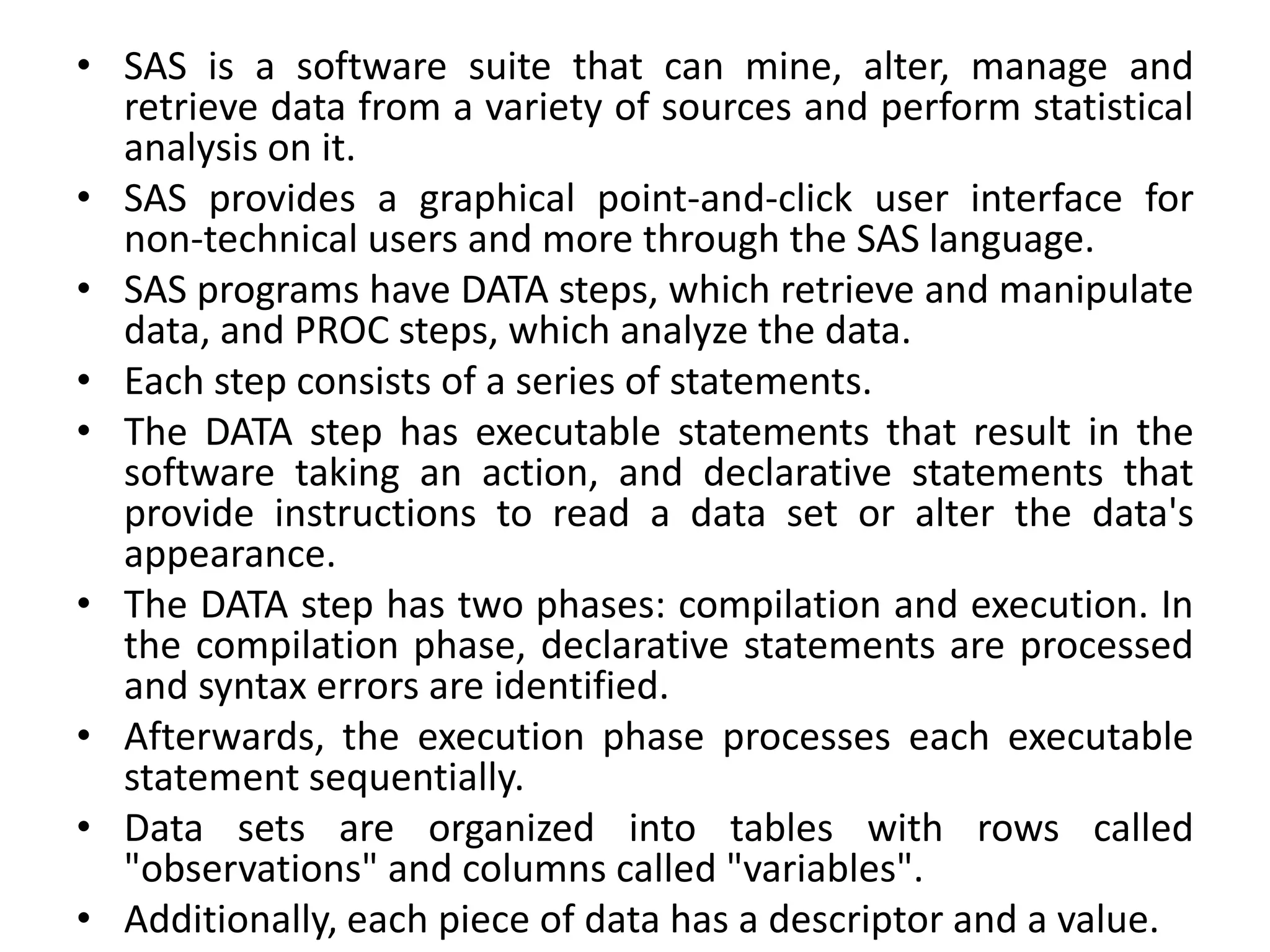 SAS - Statistical Analysis System | PPTX