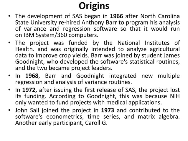 SAS - Statistical Analysis System | PPTX