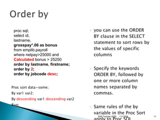 SAS Proc SQL | PPT