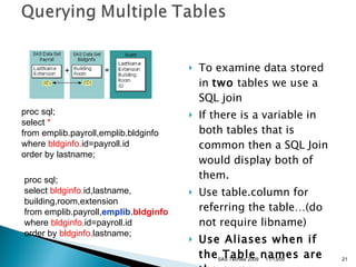 SAS Proc SQL | PPT