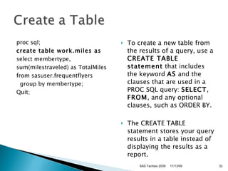 SAS Proc SQL | PPT