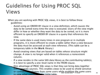 SAS Proc SQL | PPT