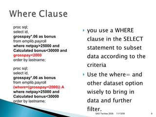 SAS Proc SQL | PPT