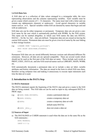 Sas summary guide | PDF