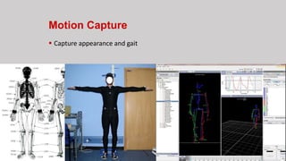 Motion Capture
 Capture appearance and gait
 