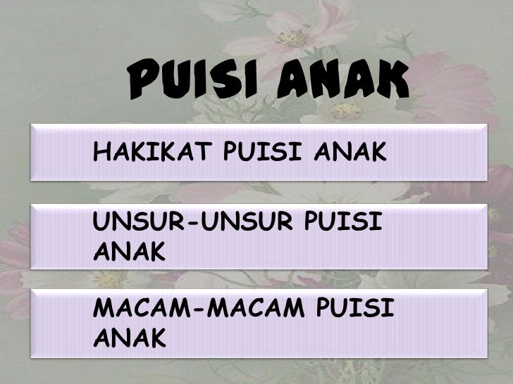  puisi  anak  dan komik sastra  anak 