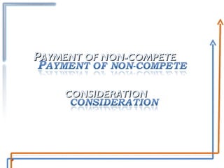 P AYMENT OF NON-COMPETE CONSIDERATION 