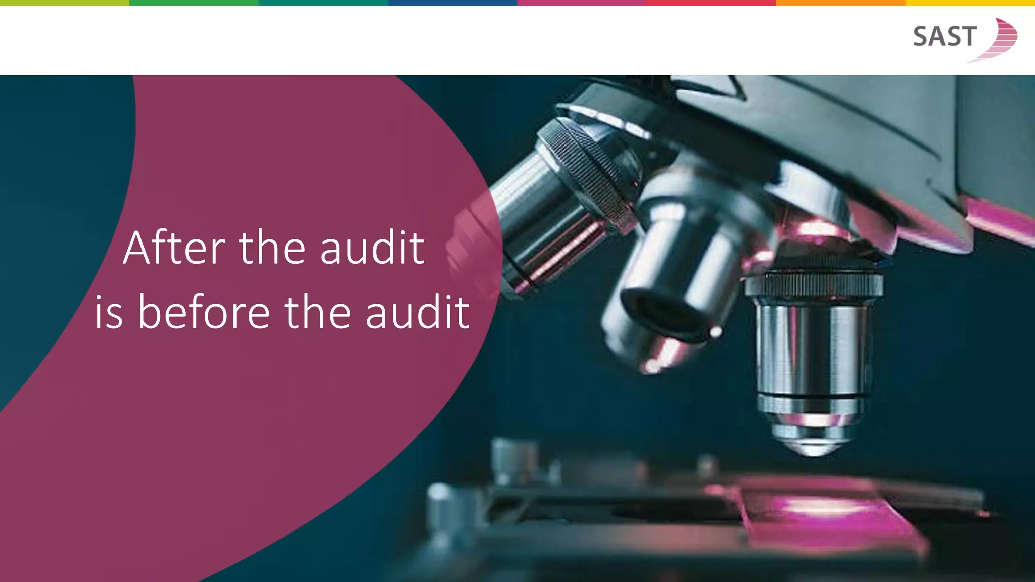 After the audit
is before the audit
 