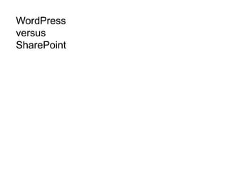 Blogs:
WordPress
versus
SharePoint
 
