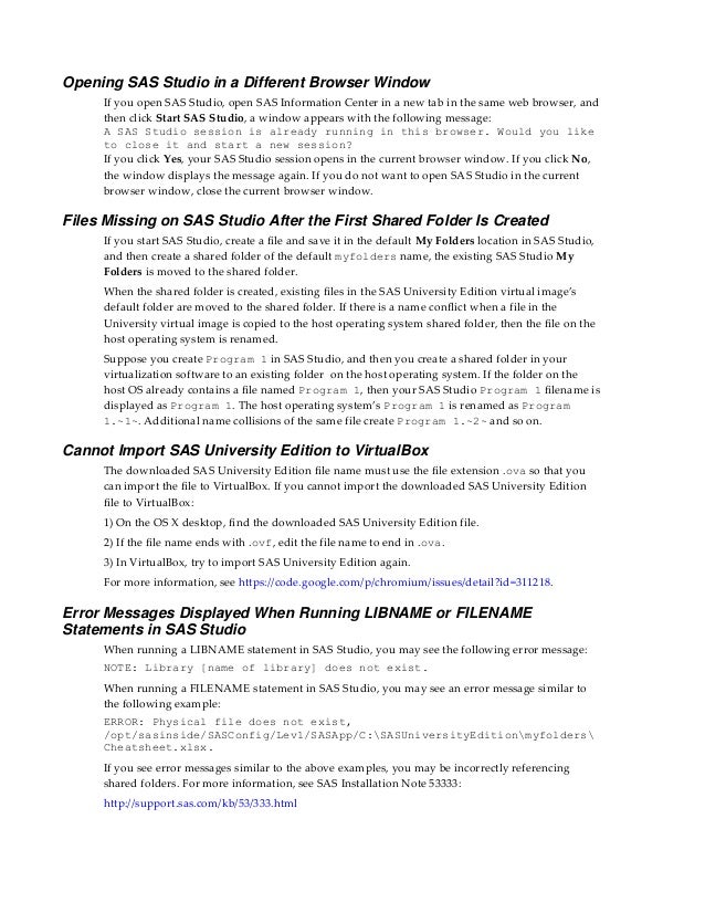 physical file does not exist sas university edition