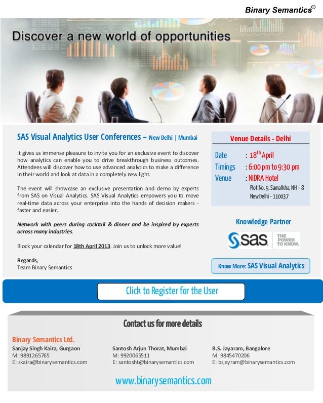 SAS Visual Analytics User Conferences