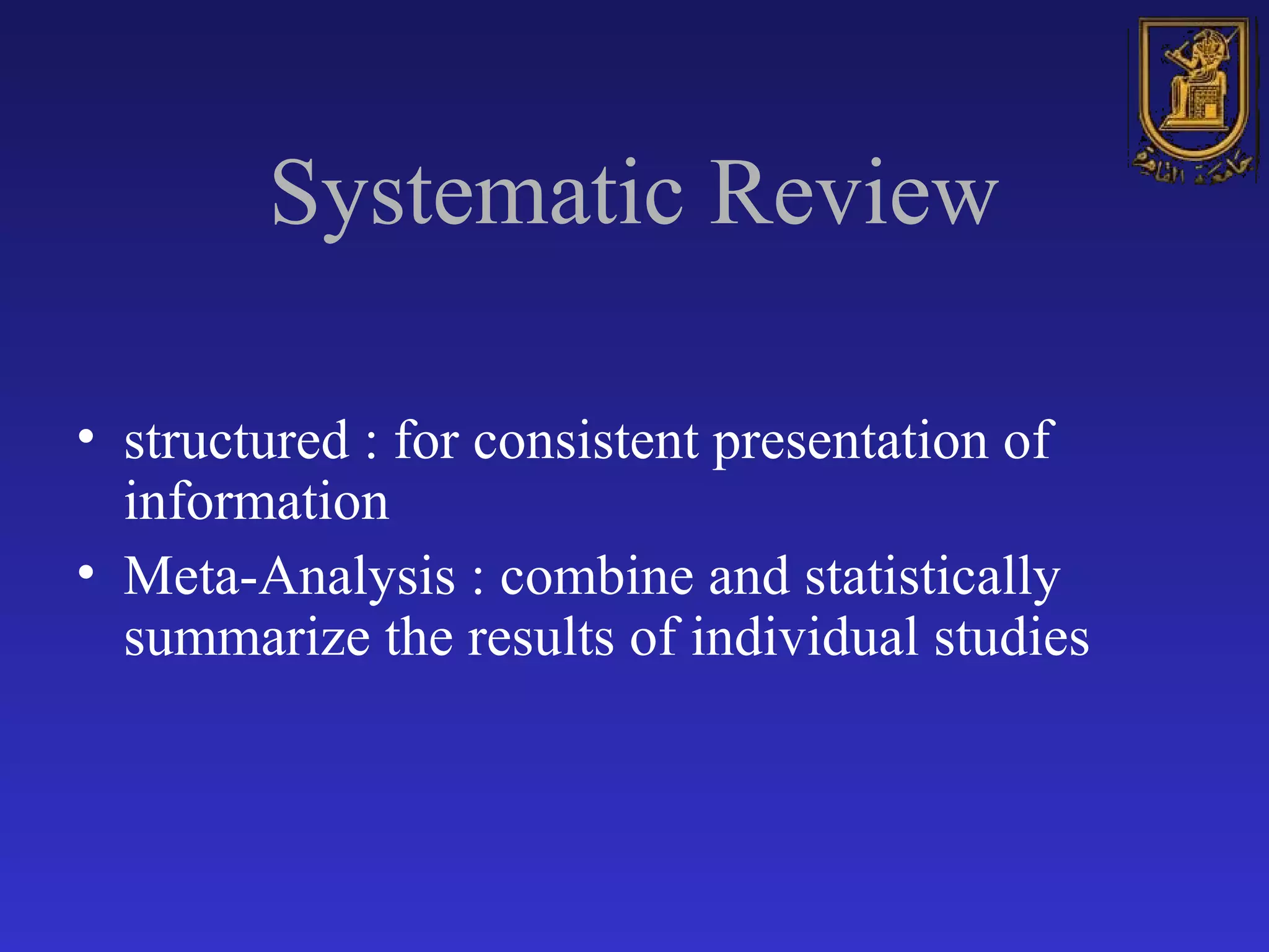 systematic review : why & How | PPT