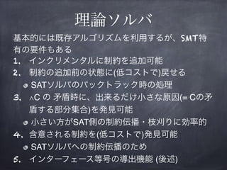 SAT/SMTソルバの仕組み Slide 35