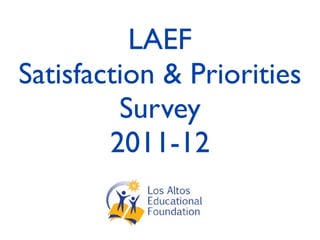 LAEF
Satisfaction & Priorities
         Survey
        2011-12
 