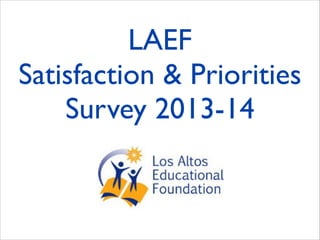 LAEF
Satisfaction & Priorities
Survey 2013-14
 