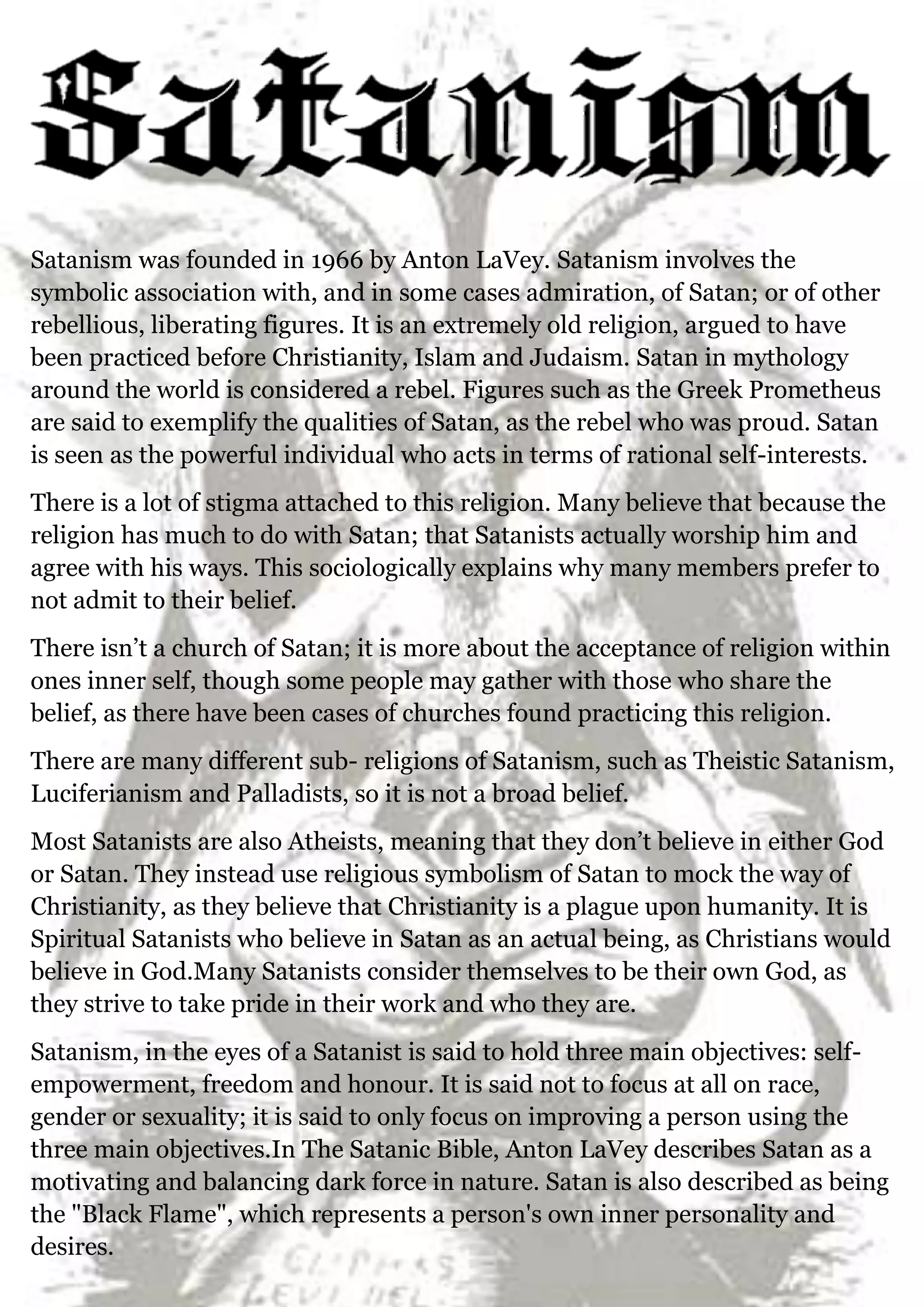 Satanism by ellie fleming | DOCX