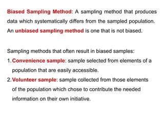 Biased Sampling Method Examples Satatistics analysis, dr VPV Part 1. . | PPT