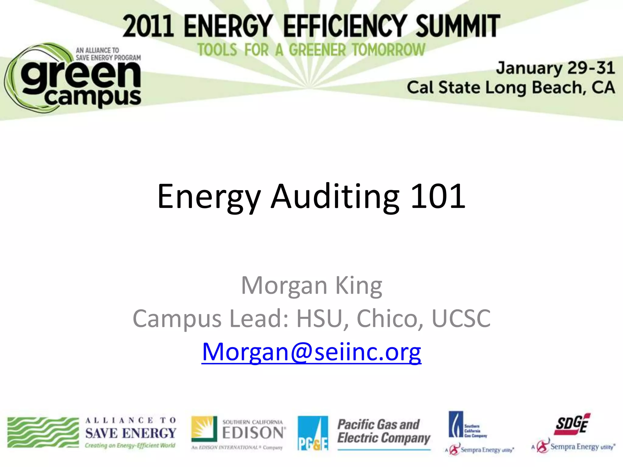 Energy Auditing 101 | PPT