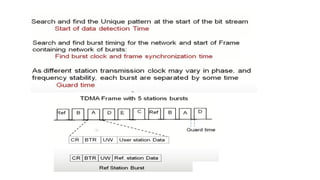 Multiple access techniques allow multiple users to share a communication channel or resource by using different dimensions like frequency, time, or code. Common examples include FDMA, TDMA, and CDMA