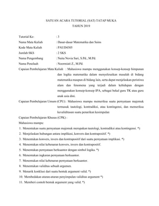 SAT DASAR-DASAR MATEMATIKA DAN SAINS | PDF