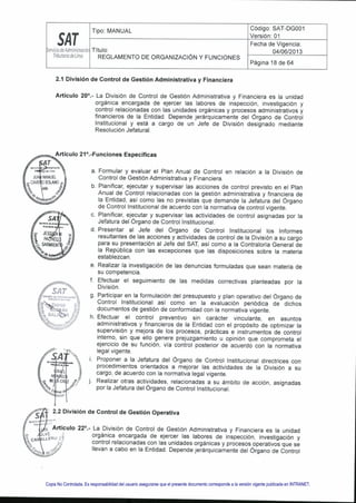 Copia No Controlada. Es responsabilidad del usuario asegurarse que el presente documento corresponde a la versión vigente publicada en INTRANET.
 